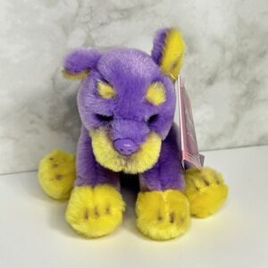 Russ Yomika Dreamers Purple Yellow Doberman Dog Mini Plush 5"‎